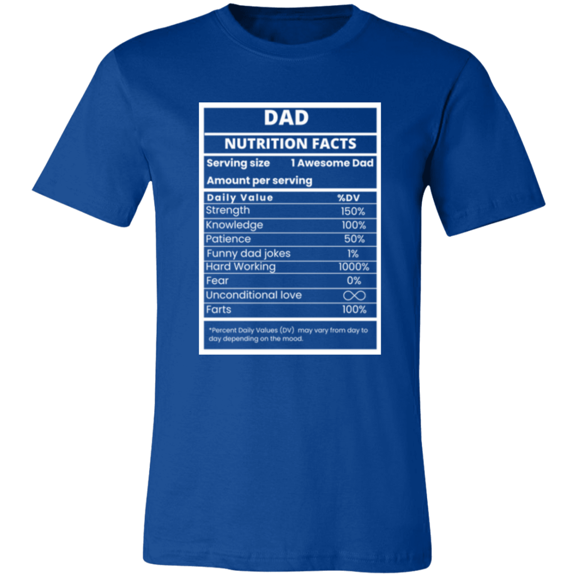 Dad Nutrition Facts Shirt | Funny Father's Day Shirt, Dad Jokes Gift, Unique Father's T-Shirt