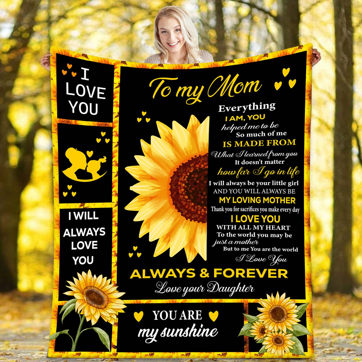 To My Mom- Love your daughter -VPM Cozy Plush Fleece Blanket - 50x60