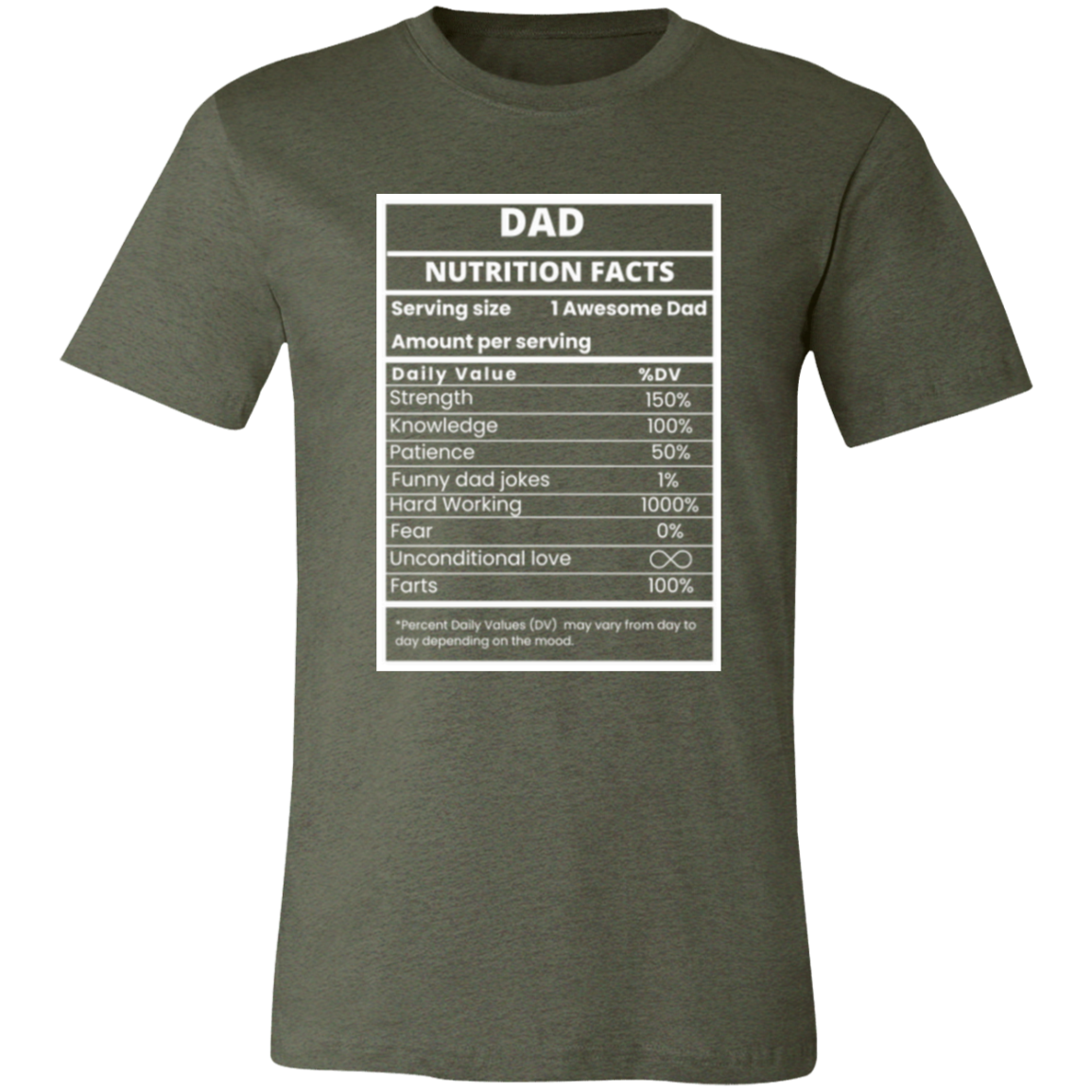 Dad Nutrition Facts Shirt | Funny Father's Day Shirt, Dad Jokes Gift, Unique Father's T-Shirt