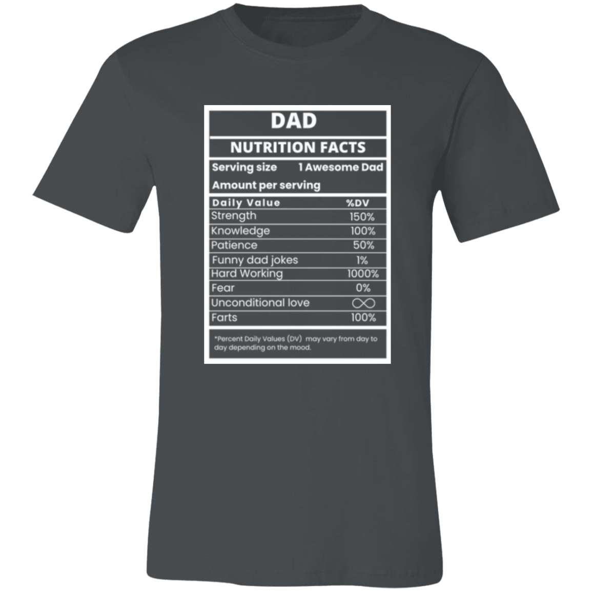Dad Nutrition Facts Shirt | Funny Father's Day Shirt, Dad Jokes Gift, Unique Father's T-Shirt