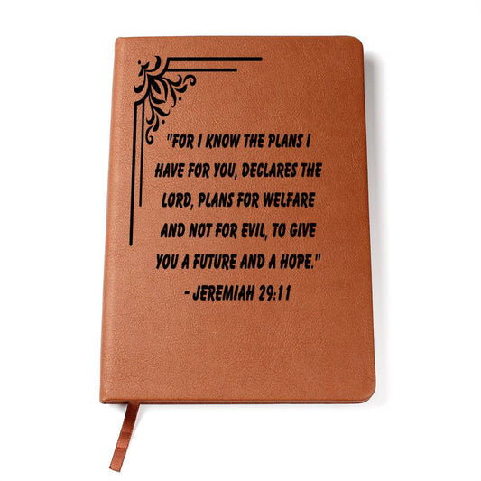 FOR I KNOW THE PLANS I HAVE FOR YOU| GRAPHIC LEATHER JOURNAL