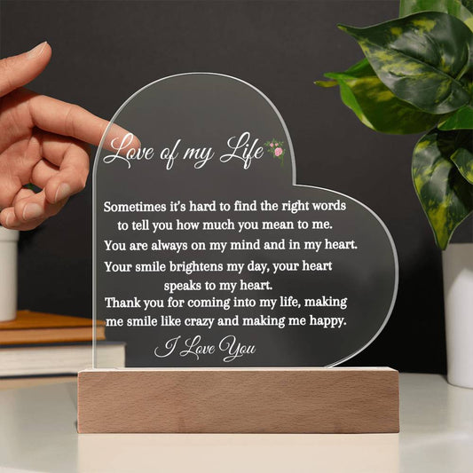 Love of my Life | Great Gift for Anniversary, Birthday, Valentine's Day, Thinking About You Gift