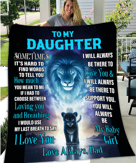 To My Daughter- Love Dad | VPM Cozy Plush Fleece Blanket - 50x60