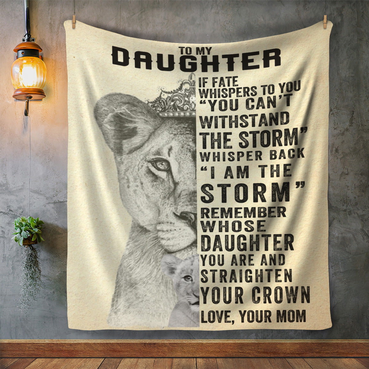 To My Daughter- Love Mom |Cozy Plush Fleece Blanket - 50x60