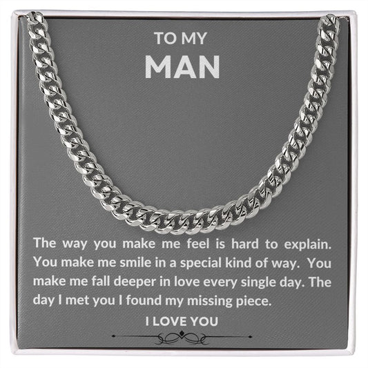 TO MY MAN |  I LOVE YOU | CUBAN LINK CHAIN