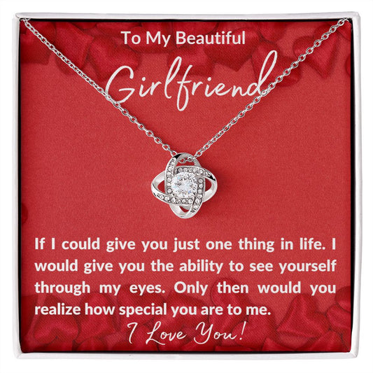 TO MY BEAUTIFUL GIRLFRIEND | VALENTINE GIFT FOR HER | LOVE KNOT NECKLACE