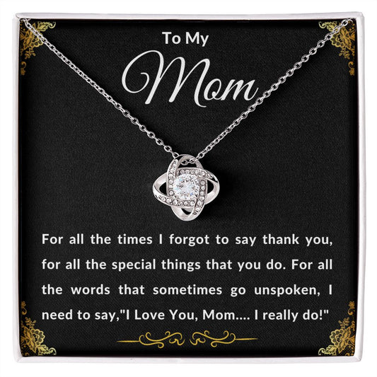 To My Mom | I Love You Mom | Love Knot Necklace