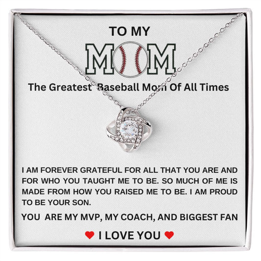 To my mom | Baseball Mom | Love Knot Necklace