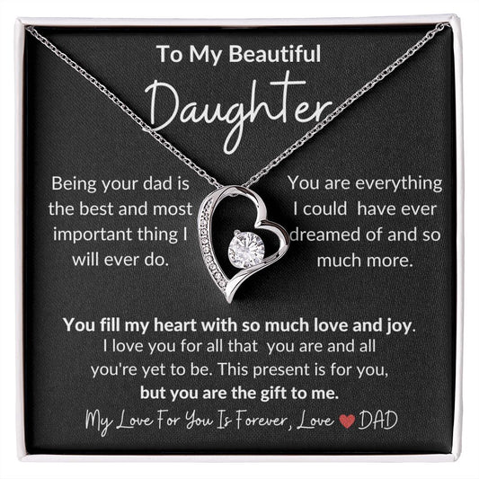 To My Beautiful Daughter | My Love For You Is Forever, Love DAD | Forever Love Necklace