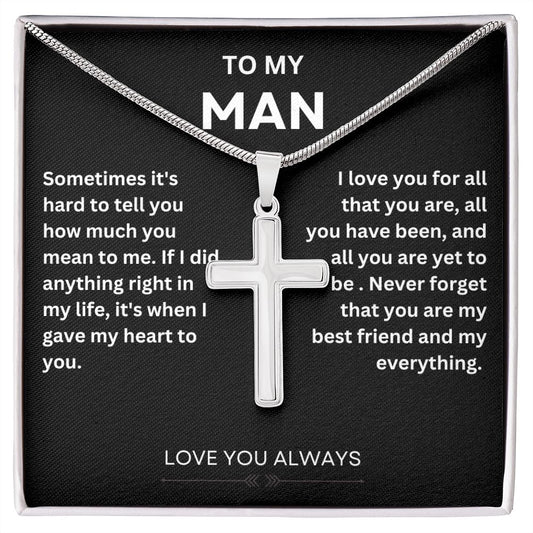 TO MY MAN | I LOVE YOU | CROSS NECKLACE