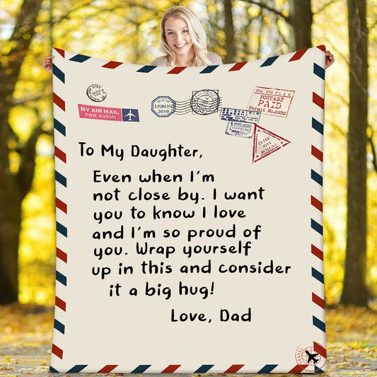 To My Daughter - Love Dad  |VPM Cozy Plush Fleece Blanket - 50x60