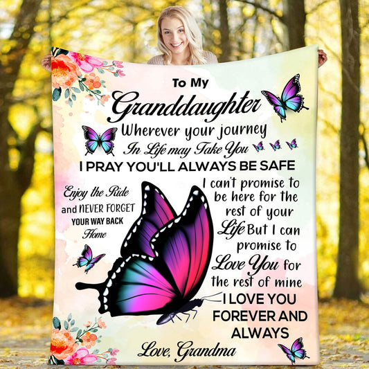 To My Granddaughter- Love Grandma | VPM Cozy Plush Fleece Blanket - 50x60